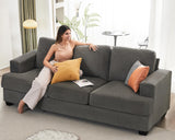 VanAcc 89 Inch Sofa, Comfy Sofa Couch with Extra Deep Seats, Modern Sofa- 3 Seater Sofa Couch for Living Room Apartment Lounge, Grey Chenille VanAcc