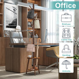 Vriccc Bamboo Wood Coat Rack, Coat Rack with Umbrella Holder, Adjustable Height Wooden Coat Stand with 8 Hooks, kids coat rack, Used In The Bedroom Living Room, Office To Hang Clothes, Hats, Bags Vriccc