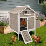 Magazoopet Large Chicken House Outdoor with 2 Nesting Box, Small Wood Chicken Coop Hen House with Removable Trays, Ramp, Outdoor Indoor Rabbit Hutch Poultry Cage (32" L x 23.6" W x 36.6" H) Magazoopet