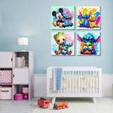 4 Ps Paint by Numbers for Kids with Framed Canvas,Cartoon Paint by Numbers for Kids Ages 8-12 with Wooden Easel,Easy Acrylic Painting Kits for Home Wall Decor 8X8 Inch Fuinkqe