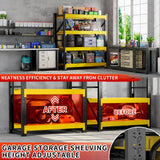 Kobito 5000LBS Garage Storage Shelves, 59" W Garage Shelving Heavy Duty Adjustable Shelving Unit, 4 Tier Metal Utitly Shelves Industrial Shelving for Warehouses,Basement,Black Yellow Kobito