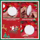 Christmas Sublimation Ornament Blanks 24PCS MDF Sublimation Blank Pendants Bulk Double Sided Printed Round Sublimation Ornaments with 3 Roll Ribbon for Christmas DIY Craft Decoration Supplies Daomong