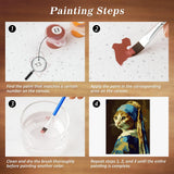 NiArt Paint by Numbers for Adults Beginners, DIY Paint by Numbers on Canvas for Kids, Oil Painting Kits for Gift Home Wall Decor, 10 Brushes and Acrylic Paint,16x20 Inch,(Pearl-Earring Cat, Unframed) NiArt