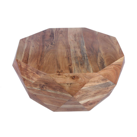 The Urban Port 33-Inch Diamond Shape Acacia Wood Coffee Table with Smooth Top, Natural Brown The Urban Port