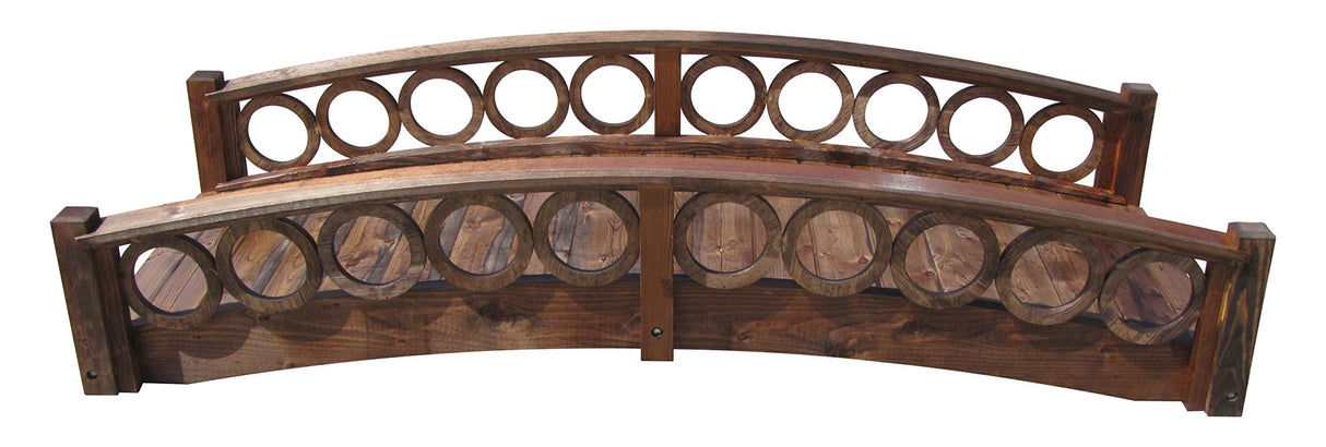 SamsGazebos 8 ft Rose Garden Bridge with Ring Railings SamsGazebos