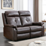 GUEAPY Loveseat Recliner Sofa with Heat and Massage – Manual Double Reclining 2-Seater Couch with Infinite Positions, Ergonomic Padded Seat, Side Pockets, for Living Room, Bedroom, Home Theater GUEAPY