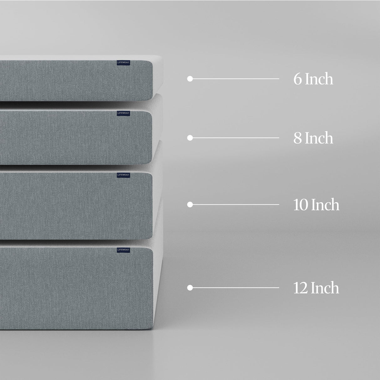 LIFEMENT Basic 8 Inch Queen, Graphite Infused Memory Foam Mattress, Medium Firm, Fiberglass Free, Pressure Relief, Safe & Certified Foams & Cover, 10-Year Warranty LIFEMENT