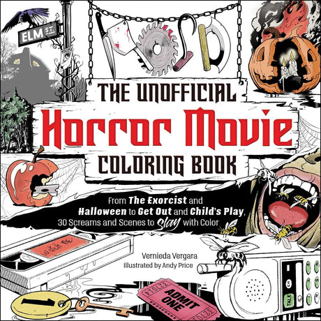 The Unofficial Horror Movie Coloring Book: From The Exorcist and Halloween to Get Out and Child's Play, 30 Screams and Scenes to Slay with Color WoodArtSupply