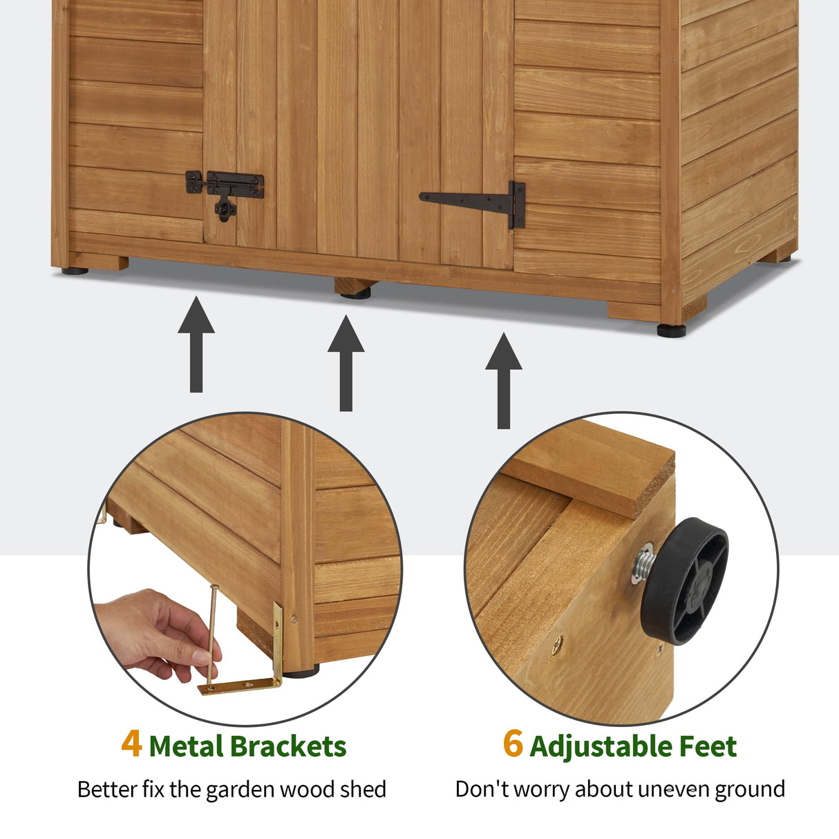 MCombo Large Sheds & Outdoor Storage with 6 Shelves, Tall Outside Storage Cabinet, Oversize Wooden Garden Tool Shed for Patio (47.2" x 28.7" x 82.7") 1955 (Natural) MCombo