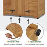 MCombo Large Sheds & Outdoor Storage with 6 Shelves, Tall Outside Storage Cabinet, Oversize Wooden Garden Tool Shed for Patio (47.2" x 28.7" x 82.7") 1955 (Natural) MCombo