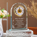 YWHL Glass Colck Gifts for Grandpa, Best Father's Day Grandpa Gifts, Great Grandfather Birthday Gifts, Glass Clock Keepsake for Grandpa on Christmas (Battery not Included) YWHL