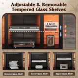 WLIVE TV Stand for 43 Inch TV, Modern Entertainment Center with LED Lights & Adjustable Glass Shelves, Sturdy Media Console for Living Room, Bedroom,Gaming (Black) WLIVE