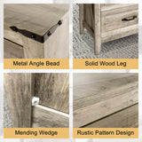 NEDYO 4PCS Farmhouse Dresser Set, Dresser and Nightstand Sets, Rustic Wooden Dresser Set. Including 6 Drawer Dresser & 4 Drawer Dresser & 2 Drawer Nightstand Set of 2 with USB. Light Rustic Oak NEDYO