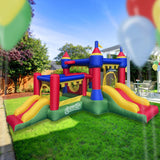 Cloud 9 Inflatable Castle Bounce House with Blower, Bouncer for Kids with Two Slides and Jumping Areas Cloud 9