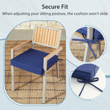 WEOAVRY Outdoor Chair Cushions Set of 2, Waterproof Patio Chair Cushions, Patio Furniture Cushions with Ties, Outdoor Wicker Replacement Seat Cushions, 19 x 19 x 3 inch, Blue WEOAVRY