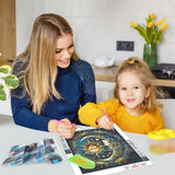 GDYEEH DIY 5D Sleepy Sun and Moon Diamond Art Kits, Round Full Drill Sparkling Diamond Painting Picture, Fantasy Diamond Painting Art Kits Craft for Adults Beginners, Home Wall Decor 12x12 inch GDYEEH