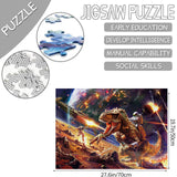 Dinosaur Jigsaw Puzzles 1000 Pieces for Adults, Families (Fierce Animal,Flame,Fighter,Astronaut,Universe, Pieces Fit Together Perfectly 19.7''x27.6''inch Performance Frameable Wildlife Puzzle Art TUMOVO