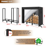 KYATE 4ft Firewood Rack Outdoor with Cover Fireplace Wood Storage Heavy Logs Stand Stacker Holder Strong Lumber Racks Outside for Courtyard Patio KYATE