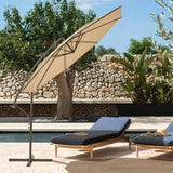 Ayge 10ft Offset Cantilever Hanging Outdoor Patio Umbrella Market Umbrella UV Resistant with Easy Tilt,Heavy-Duty Pool Umbrella for Lawn, Backyard,Garden,Yard,Beige Ayge