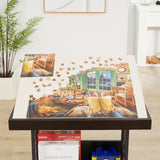 URFORESTIC 1500 Piece Jigsaw Puzzle Table with Legs,Rolling Jigsaw Puzzle Desk,35” X 25.2” Wooden Jigsaw Puzzle Board with Protective Cover for Adults(Dark Brown) URFORESTIC