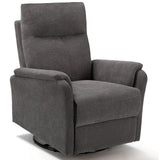COLAMY Swivel Recliner Chair with Footrest, Strong Glide Chair High Back with Double-Layer Cushion, Rocker Recliner for Nursery & Living Room, Bedroom, Charcoal COLAMY