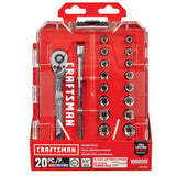 CRAFTSMAN Mechanics Tool Set, 1/4 Inch Drive, 20 Piece (CMMT12108) Craftsman
