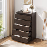 Jocoevol Modern Brown 5 Drawer Dresser for Bedroom, Simply Chest of Drawers, Wood Storage Dresser with Deep Drawers for Living Room Hallway Entryway, Brown Jocoevol