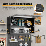 Metal Garage Storage Cabinet with Locking, Wall Mounted Tool Cabinets with Door and Shelf, Floating Steel Storage Cabinets, Small Kitchen Wall Cabinet, Flip Up Wall Locker Cabinet, Assembly Required MetalMax