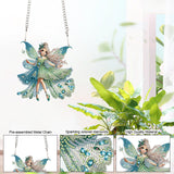 AiYuanzsh Green Butterfly Fairy Diamond Art Painting Hanging Pendant Kit Special Shaped Diamond Dots Art Acrylic Ornaments Diamond Art Painting Pendant for Adult Home Wall Window Decor Gift AiYuanzsh