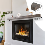Floating Mantel Shelf, Mantle, Mantel Shelf, Wood Mantle, Fireplace Shelves, Floating Mantels, Mantal, for Wall, Over Fire Place, Chimney, Real Wooden Beam, Rustic Grey, 66 Inch, 75 lb Capacity Houseables