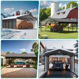 Metal Carport,Car Ports 20x20 Heavy Duty Metal for Snow,Car Tent Garage with Galvanized Metal Roof,Outdoor Two Car Carport All Weather Sannwsg