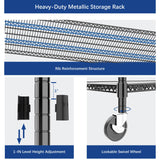 Heavy Duty Shelving, 51.6" H Garage Shelving Unit with Wheels, 3-Tier Garage Storage Shelves Metal Shelves Rack, Adjustable Industrial Shelving for Warehouse Storage, 60" W x 24" D x 51.6" H, Black GIOTORENT