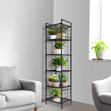 GIOTORENT 6-Wire Standing Storage Shelf, Metal Shelving Unit Pantry Rack for Laundry Kitchen Bathroom Organizer(Black) GIOTORENT