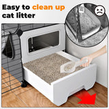 Oneluck Cat Cage with Litter Box,4-Tier DIY Cat Enclosures Detachable Metal Wire Kennel Indoor Crate Large Exercise Place Ideal for 1-2 Cats Oneluck