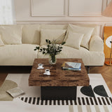LIVEHOM Square Coffee Table, Wooden Engineered Wood Look Center Tables with Thick Base, Center Accent Table for Living Room LIVEHOM