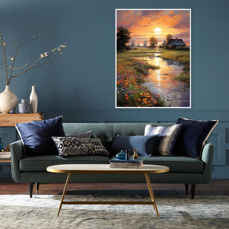 Eiazuiks Diamond Painting Kits for Adults, Sunset 5D DIY Diamond Art Kits Full Drill Diamond Dots for Gift Wall Decor and Relaxation Gem Arts 12x16 inch Eiazuiks