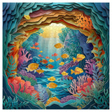 PICKFORU Ocean Puzzles for Adults 1000 Pieces, Quilling Paper Art Fish Sea Puzzle, Paper Cut Art Ocean Plant Jigsaw Puzzles as Home Decor PICKFORU