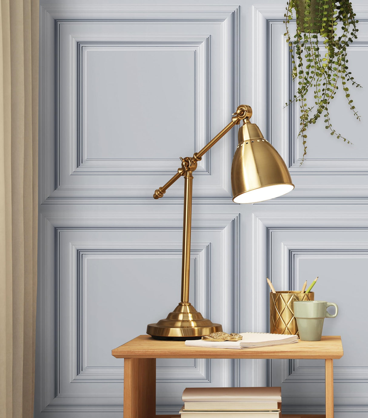 AMAZING WALL Home Non-3D Grey White Wooden Pattern Wall Panel PVC with Frosted Film Self Adhesive Peel and Stick Decoration for Living Room/Bedroom 11.8x11.8 8pcs/Set AMAZING WALL