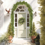 WBHome Real Touch Cypress Cedar & Pine Cone Evergreen Garland for Christmas Holiday Seasonal Outdoor/Indoor Home Decor, 6FT Long WBHome