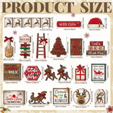 CroBlissful 23 Pcs Christmas Tiered Tray Decor Snowman Farmhouse Decor Christmas Sign Winter Table Centerpieces Winter Wood Blocks Signs for Home Shelf, Without Tray(Red,Elk) CroBlissful