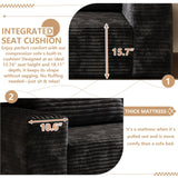 Cloud Loveseat Sofa, Modern Corduroy 2-Seater Couch with Deep Seat, No Assembly Required Memory Foam Sofa, Boneless Sofa in a Box for Bedroom, Apartment, Office,Small Space (Black,63in) atosela