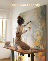 YIHAYO Adjustable Standing Desk, Electric Desk, 48 x 24 Inches Stand Up Desk with Splice Board, Adjustable Height Desk, Computer Desk for Home Office, Black Frame/Rustic Brown Top YIHAYO