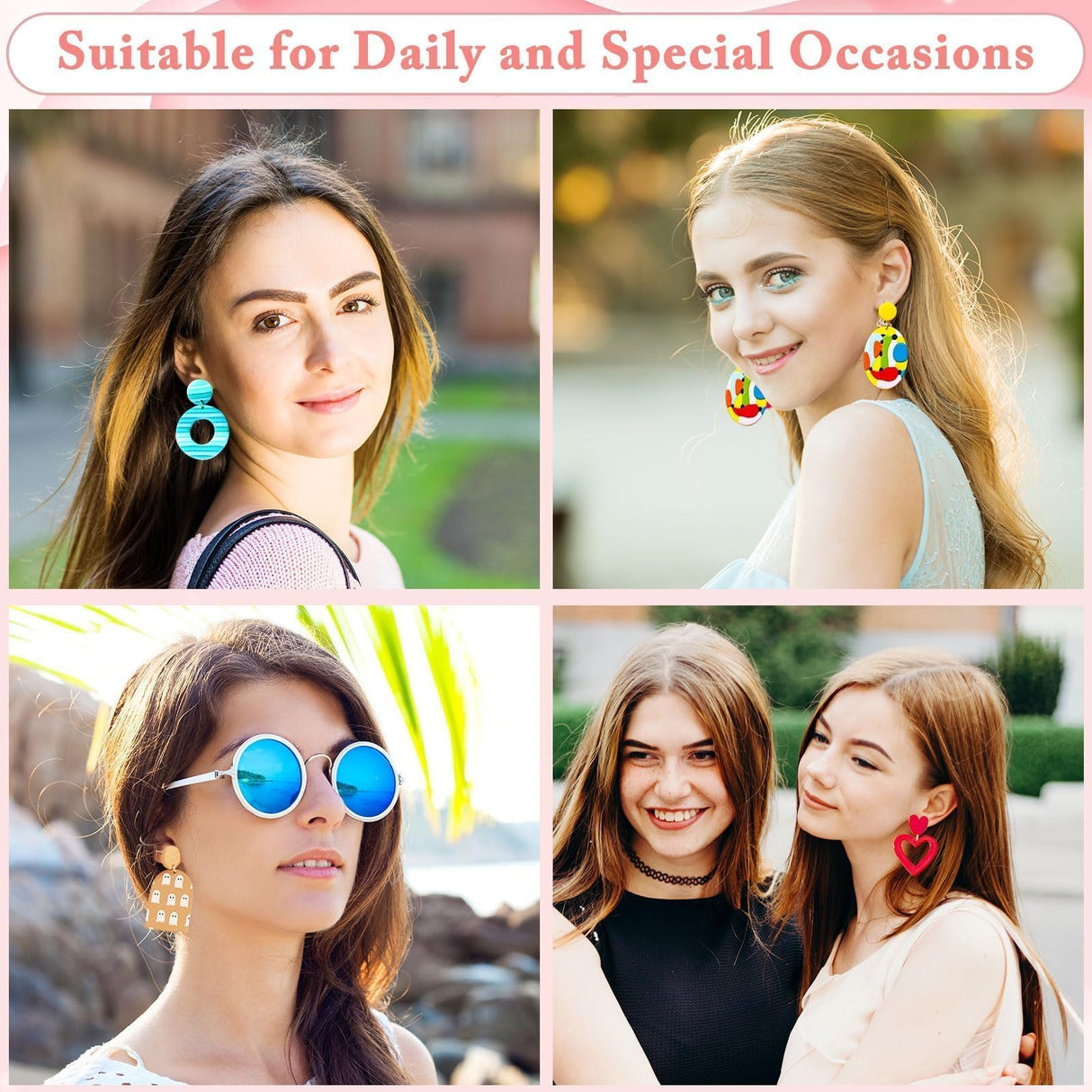 EggSun Polymer Clay Earring Kit & Clay Jewelry Making Kit with Cutters, 500+Pcs Jewelry Craft Supplies with 24 Oven-Bake Colors Cutters Ear Hooks Charms Beads Tools Instructions for Beginners & Adults EggSun