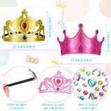 Yaomiao 22 Pcs DIY Crowns Set Include 12 Pcs Foam Princess Crowns and 10 Pcs Crystal Diamond Sticker for Kids(Multicolor) Yaomiao