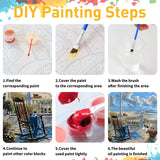 2 Pack Paint by Numbers Kit for Adults, Beach Paint by Numbers for Adults, DIY Adult Painting by Numbers Beginners on Canvas Acrylic for Home Wall Art Decor 12x16Inch (Rolled Package) Mandun