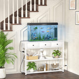 Ecoprsio 47'' Entryway Table with Outlets and USB Ports, Console Table with 3 Drawers, Sofa Table Narrow Long with Storage Shelves for Living Room, Couch, Hallway, Foyer, Kitchen Counter, White Ecoprsio