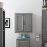 Crosley Furniture Tara Wall Mounted Bathroom Storage Medicine Cabinet with Shelves, Vintage Gray Crosley Furniture