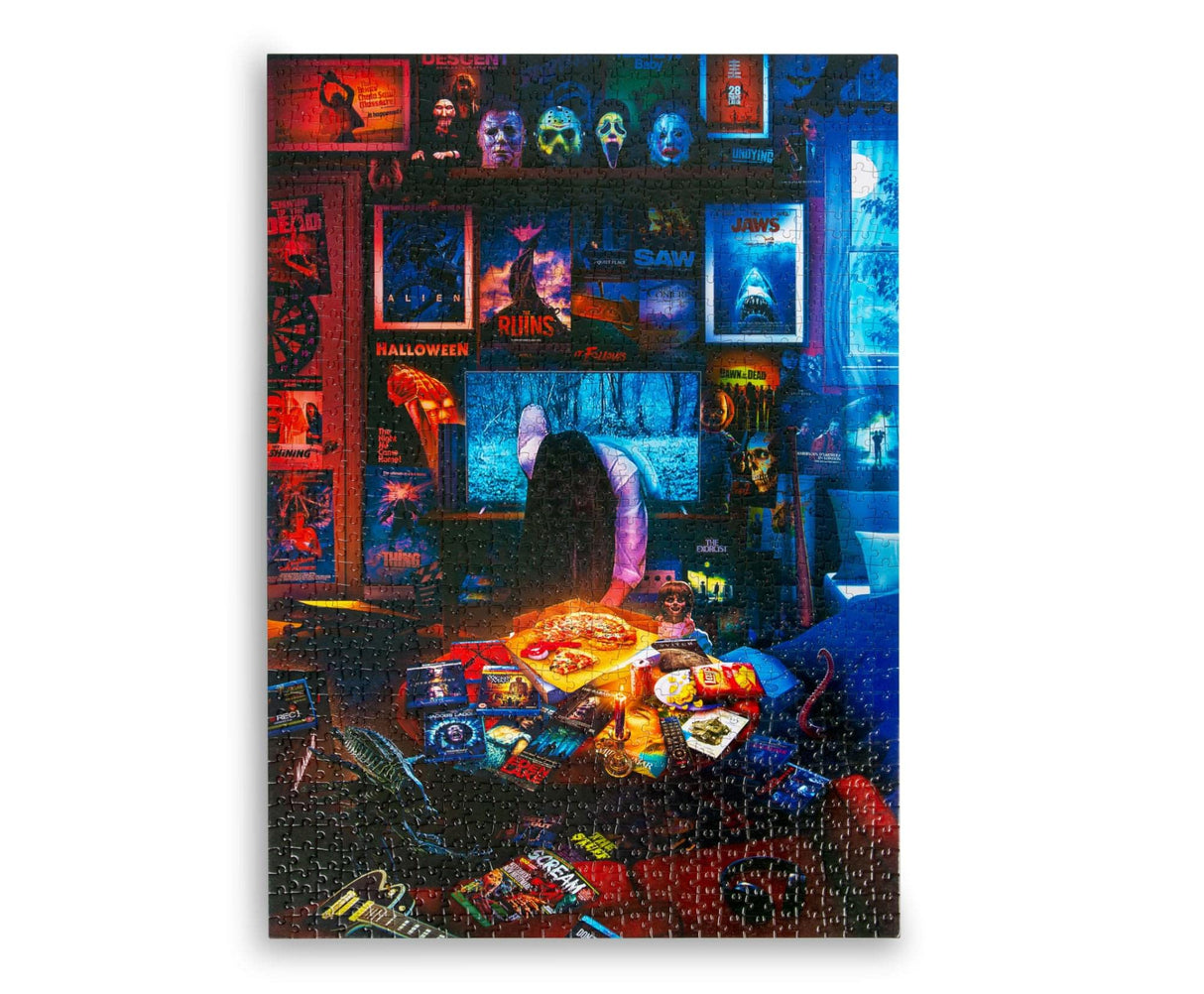 House of Horrors and Scary Movies 1000 Piece Jigsaw Puzzle by Rachid Lotf | Interactive Brain Teaser Board Game for Adults, Educational Toys & Games | 28 x 20 Inches Toynk