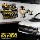 Power Tool Organizer-7 Drill Holder Wall Mount, Garage Organization Storage, 3 Layer Heavy Duty Metal Power Tool Rack,Garage Tool Organizer with Screwdriver Plier Hammer Holder, Men Dad Gifts masadi