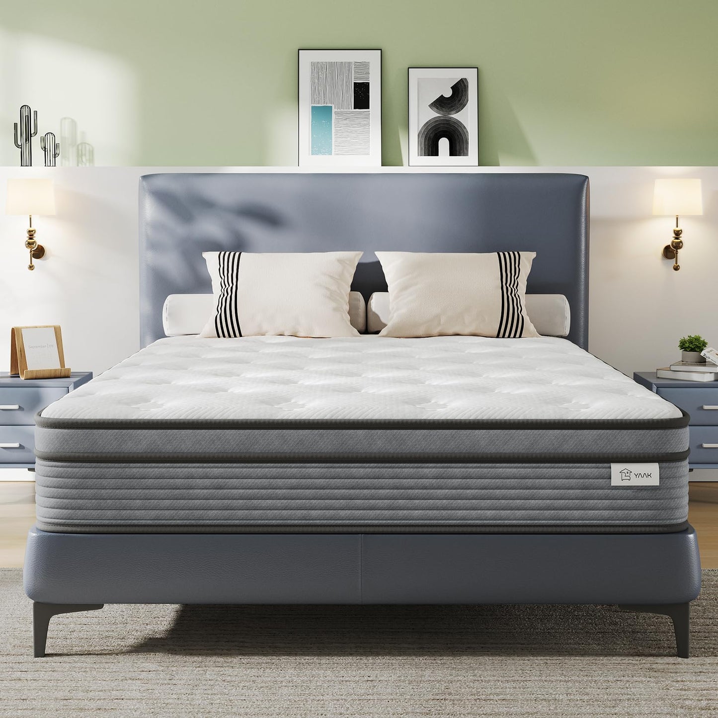 Yaak Twin Mattress 10 Inch, Hybrid Single Mattress in a Box, Individual Pocket Spring Twin Bed Mattress with Breathable Memory Foam, Pressure Relief, Medium Firm Twin Size Mattress 75"x39"x10"